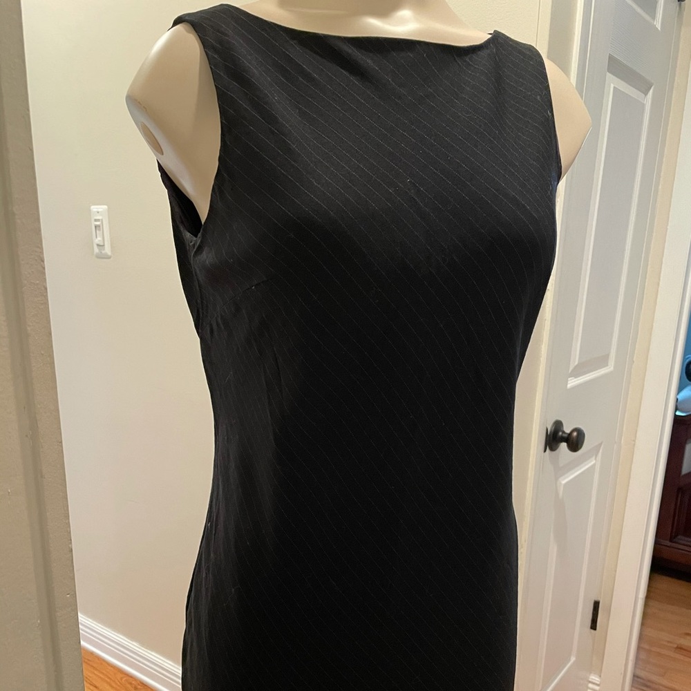 Ann Taylor Loft Navy Pinstripe Dress. Size 6p.